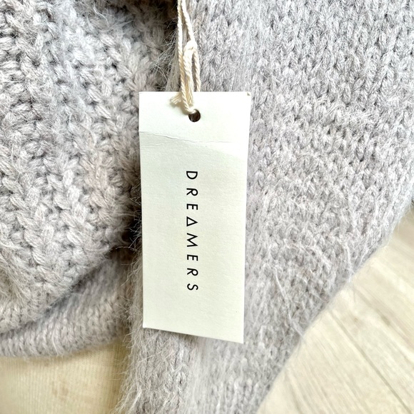 Off The Shoulder Grey Knit Sweater - M - Picture 3 of 6